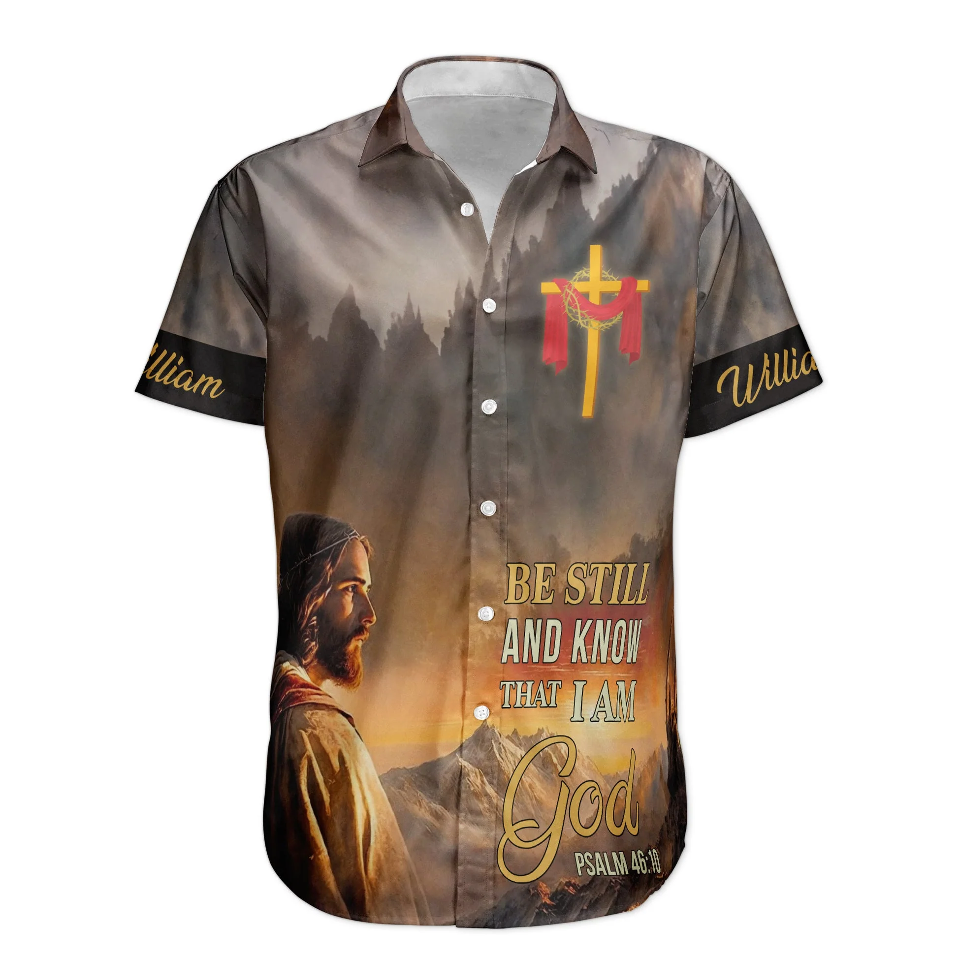 Custom Name Be Still And Know That I Am God - Personalized Hawaiian Shirt - Image 3
