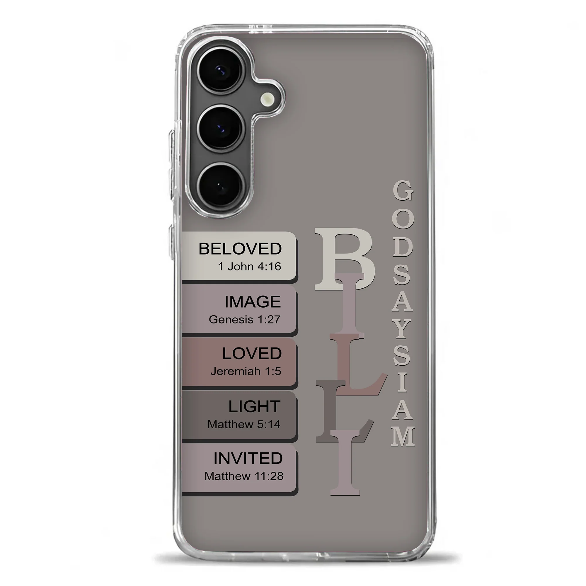 Custom Name God Says I Am With Scripture Affirmations - Personalized Phone Case | YMQ TD118 - Image 2