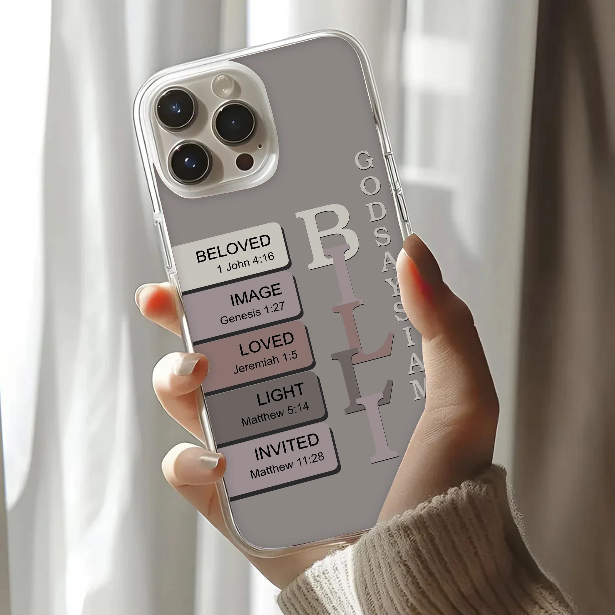 Custom Name God Says I Am With Scripture Affirmations - Personalized Phone Case | YMQ TD118 - Image 3