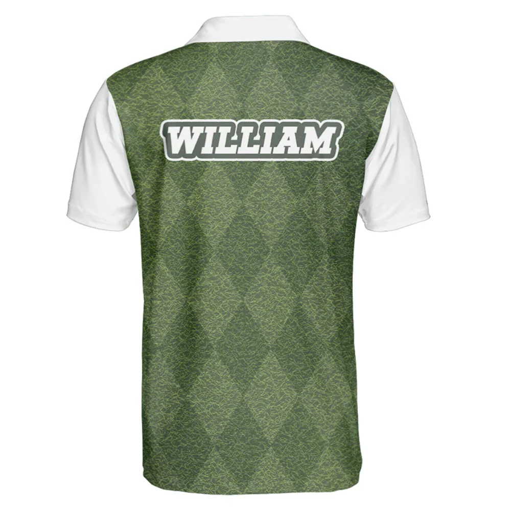 Custom Name Green Grass Golf - Gift For Golf Lovers - Men Polo - Image 3