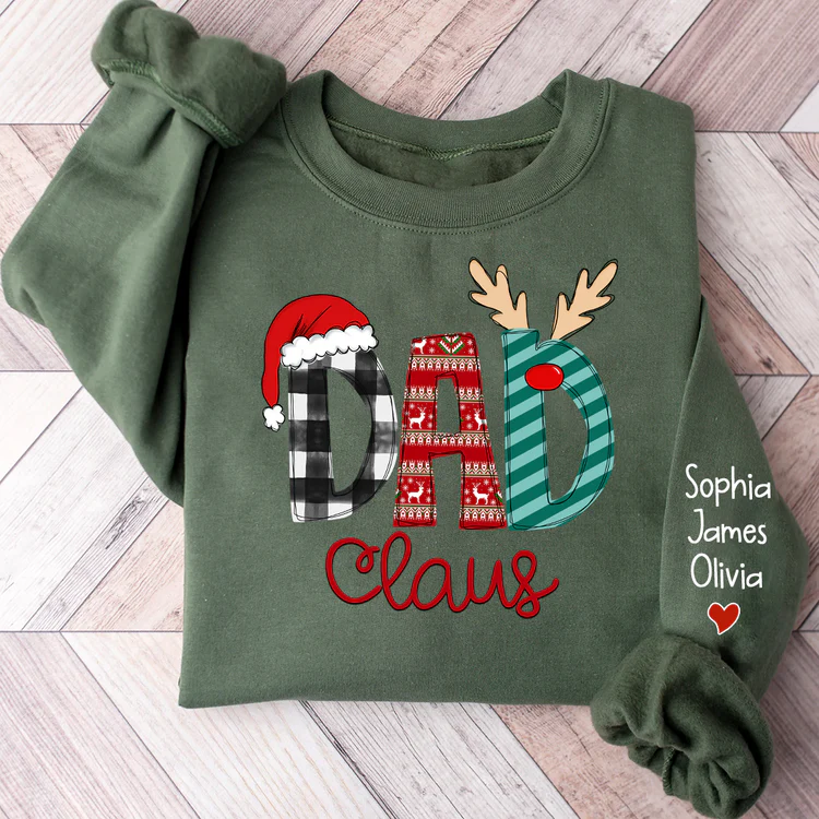 Custom Name Merry Christmas Dad Claus - Personalized Sweatshirt - Gift for Dad, Grandpa, Husband - NH96 - Image 3