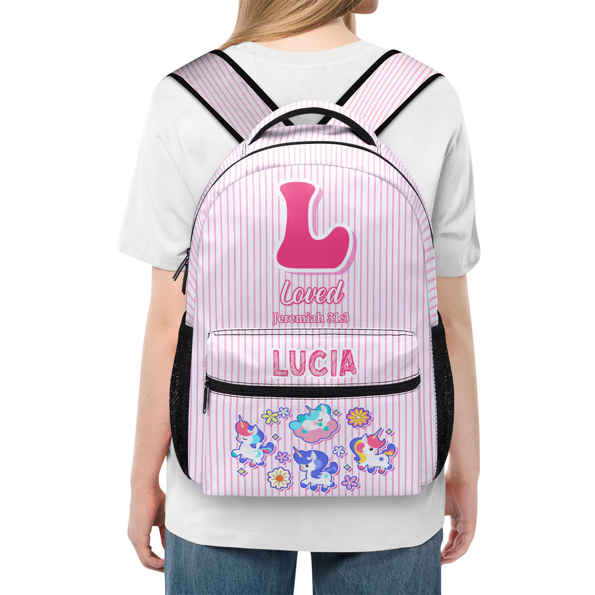 Custom Name With Cute Letter - Personalized Backpack - Gift For Kids TD118 - Image 5