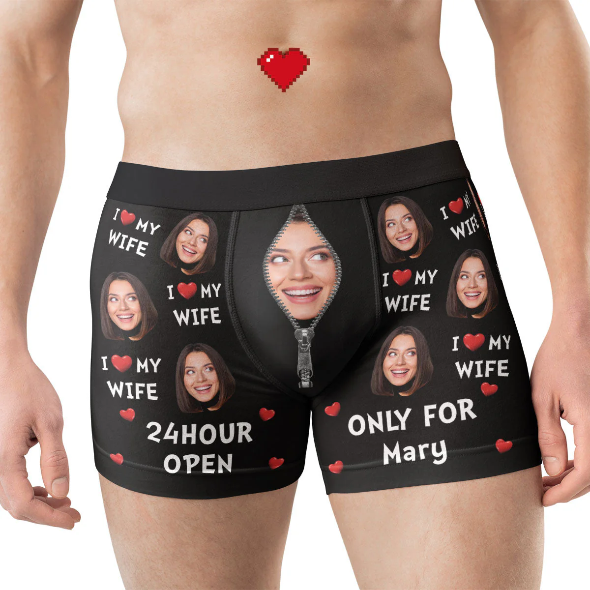 Custom Photo 24hour Open Only For My Wife - Gift For Husband, Boyfriend - Personalized Men's Boxer Briefs - Image 6