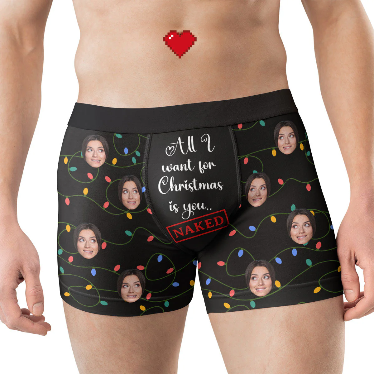 Custom Photo All I Want For Christmas Is You...Naked - Gift For Husband, Boyfriend - Personalized Men's Boxer Briefs NH96 - Image 2