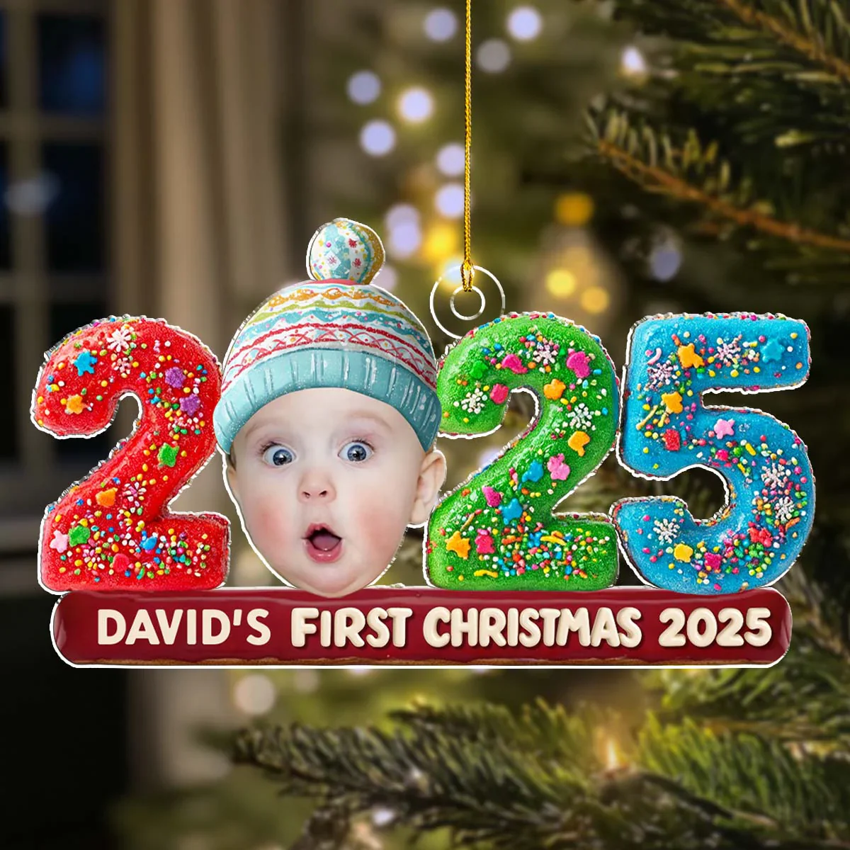 Custom Photo Baby The 1st Christmas 2025 - Personalized Acrylic Ornament - Christmas Gift NA94 - Image 2