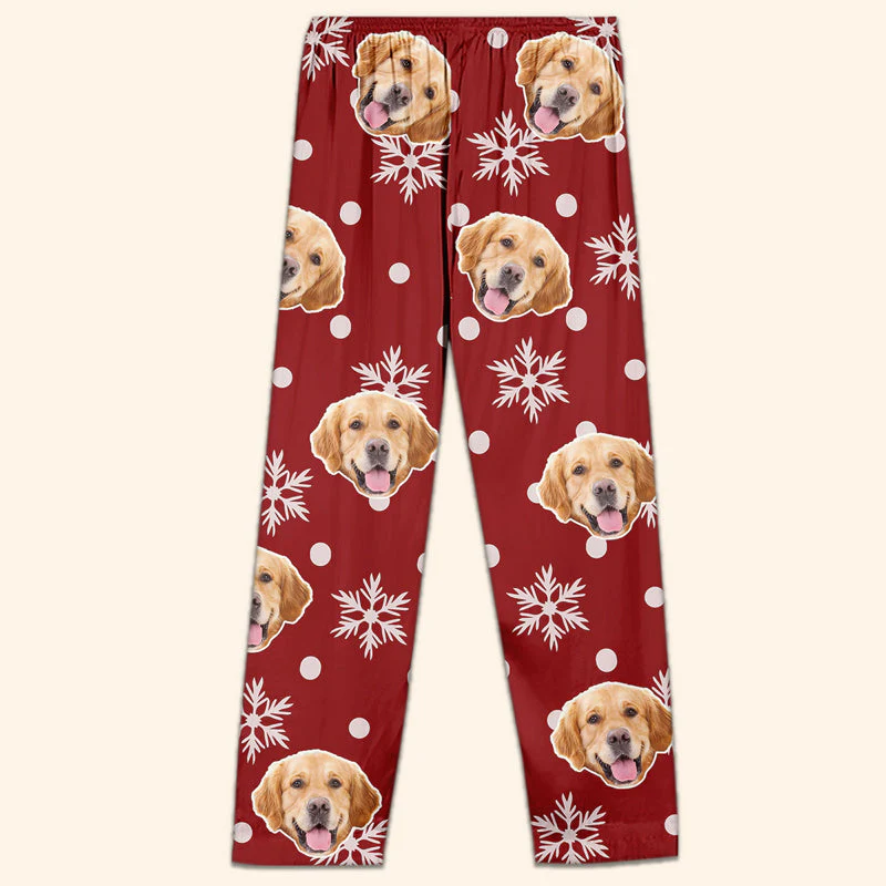 Custom Photo Be Merry And Shine Bright - Gift For Pet Lovers - Personalized Pajama Pants NA94 - Image 2