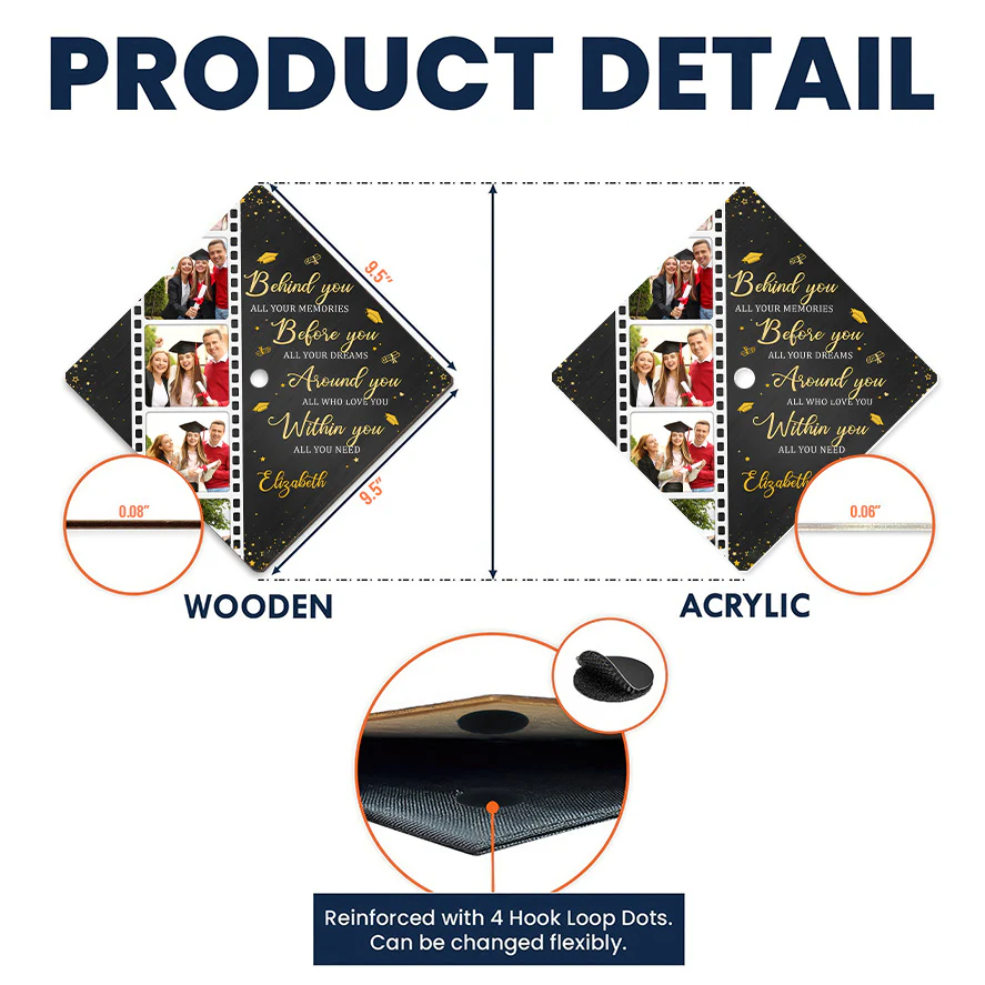Custom Photo Behind You All Your Memories - Personalized Graduation Cap Topper | NA94 - Image 5