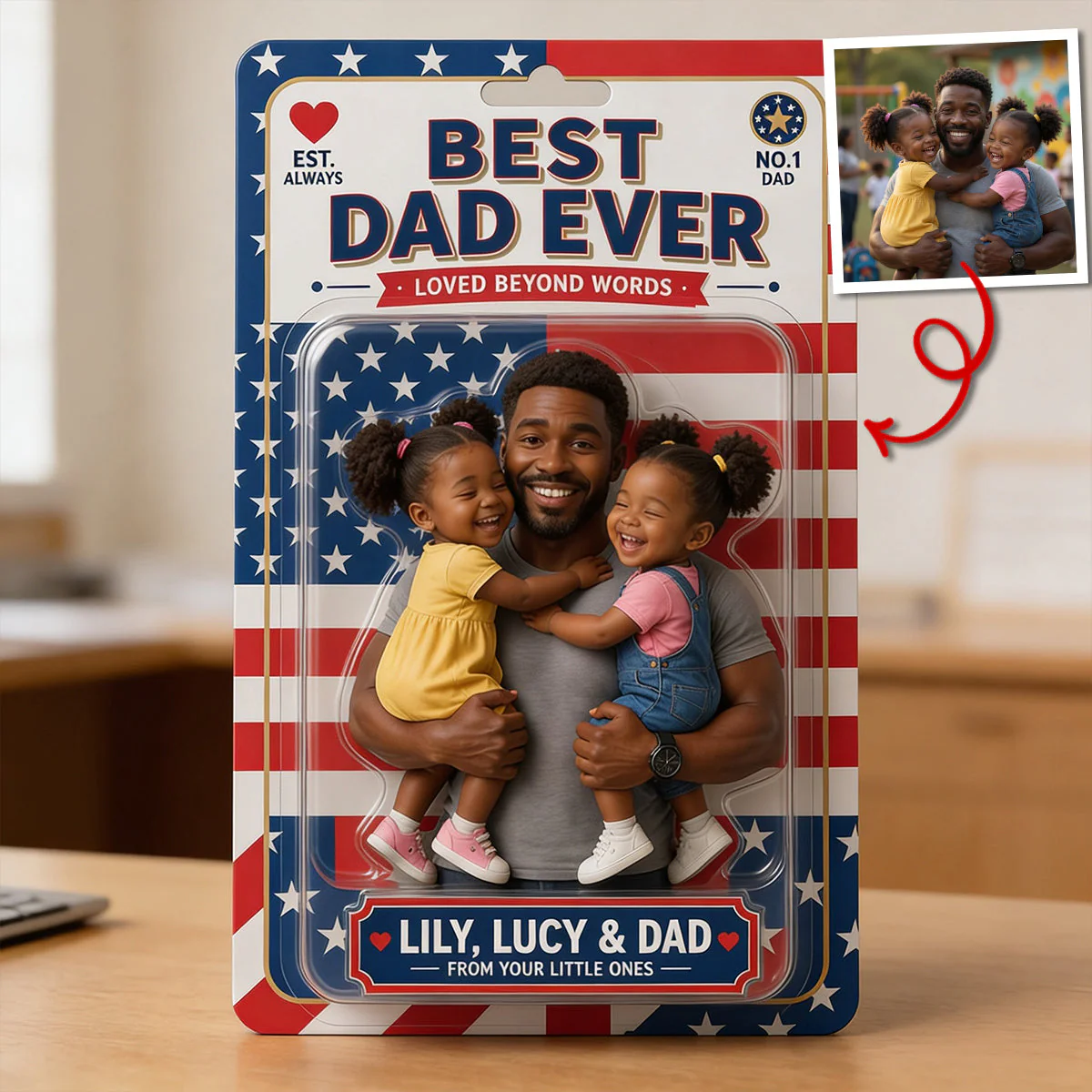 Custom Photo Best Dad Ever - Personalized Acrylic Plaque - Gift For Dad, Grandpa - Image 4