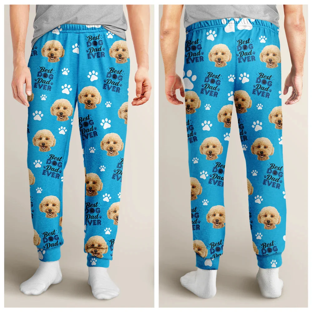 Custom Photo Best Dog Dad Dog Mom Paw Paw - Gift For Pet Lovers - Personalized Pajama Pants - NA94 - Image 3