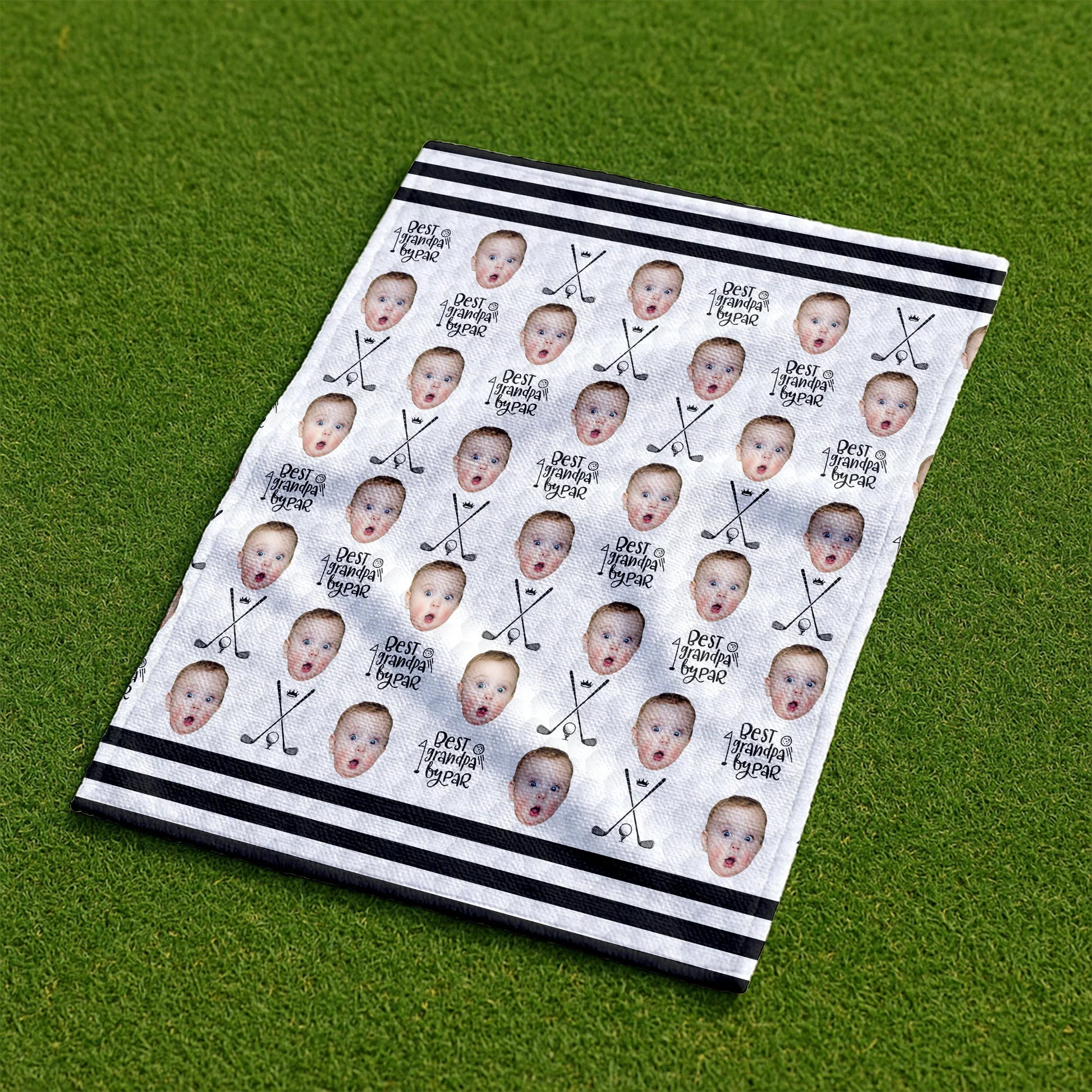 Custom Photo Best Grandpa By Par Funny - Personalized Golf Towel - Gift For Grandpa - Image 4