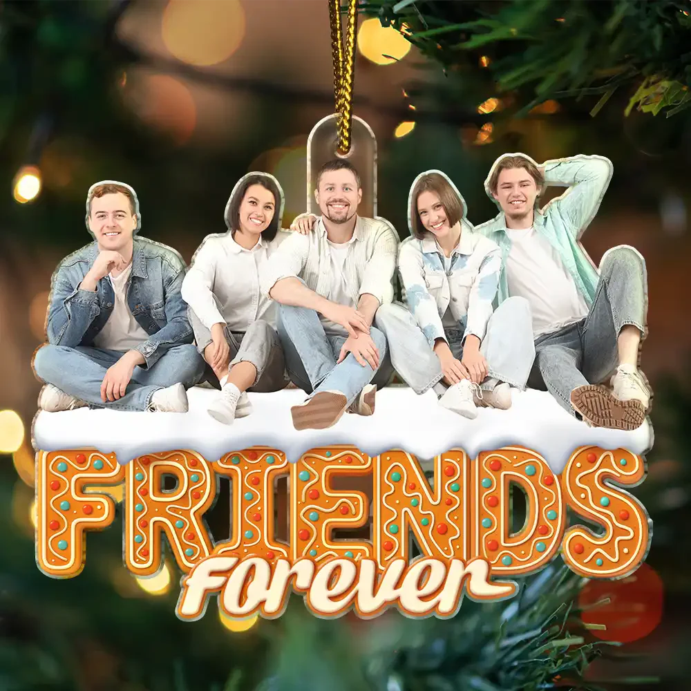 Custom Photo Besties Sisters Family Forever Christmas Gingerbread - Personalized Acrylic Ornament - Christmas Gifts For Family NL122 - Image 3