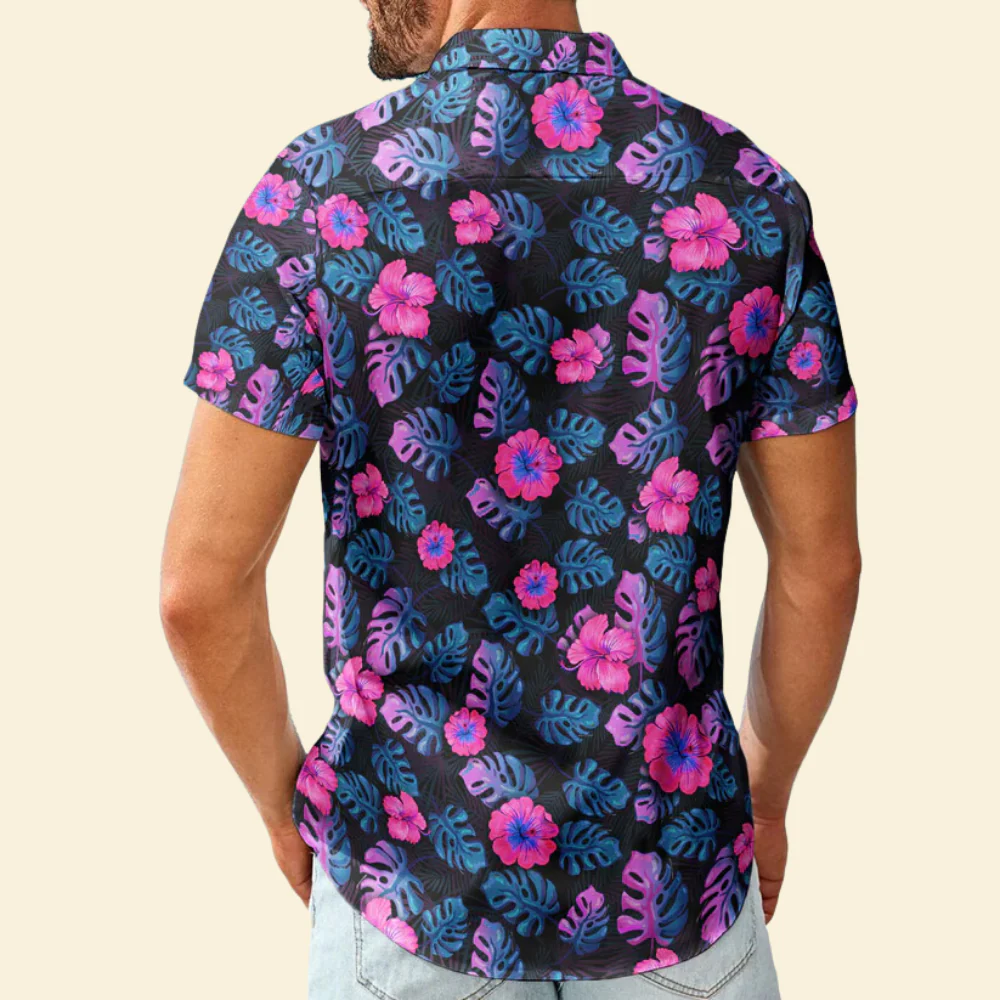 Custom Photo Big Face Funny Tropical - Personalized Hawaiian Shirt - Image 2