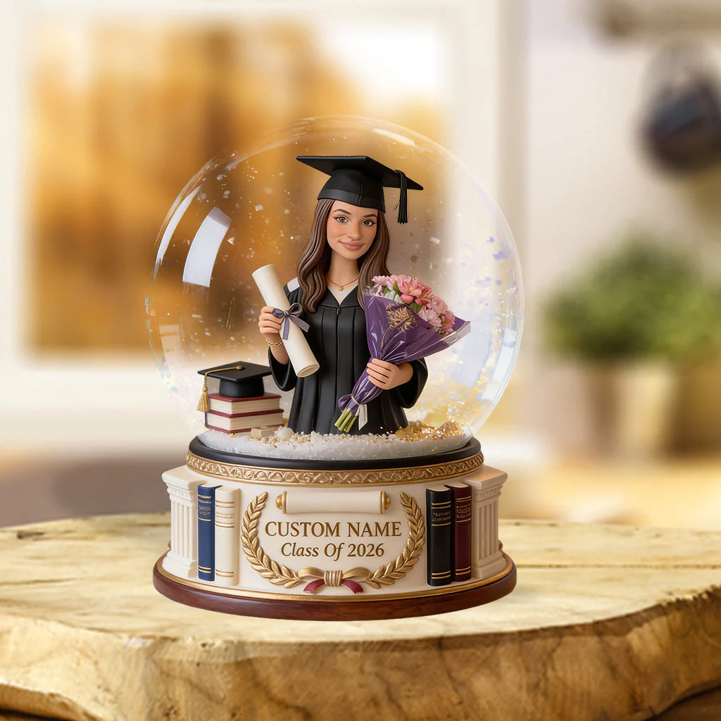 Custom Photo Celebrate Graduation Snow Globe - Personalized Shape Acrylic Plaque - Gift For Graduates - Image 2