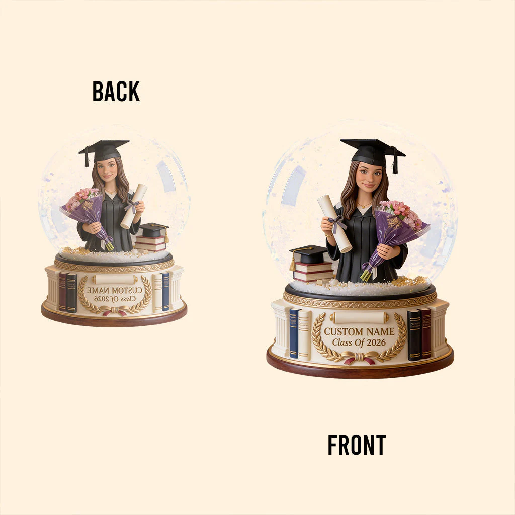Custom Photo Celebrate Graduation Snow Globe - Personalized Shape Acrylic Plaque - Gift For Graduates - Image 4