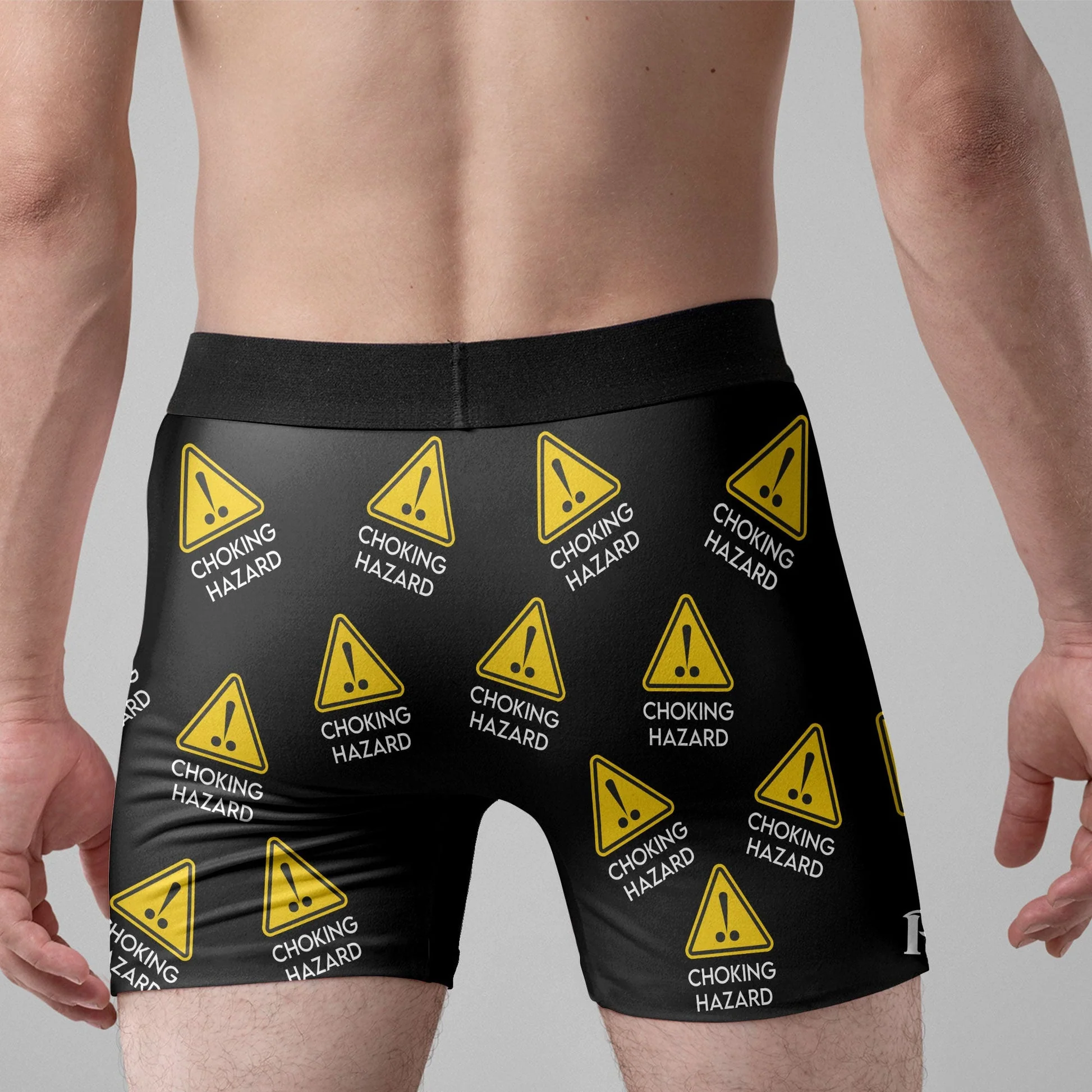 Custom Photo Choking Hazard Property Of Wife - Gift For Boyfriend, Husband, Anniversary - Funny Personalized Custom Boxer Briefs, Men's Boxers - Image 2