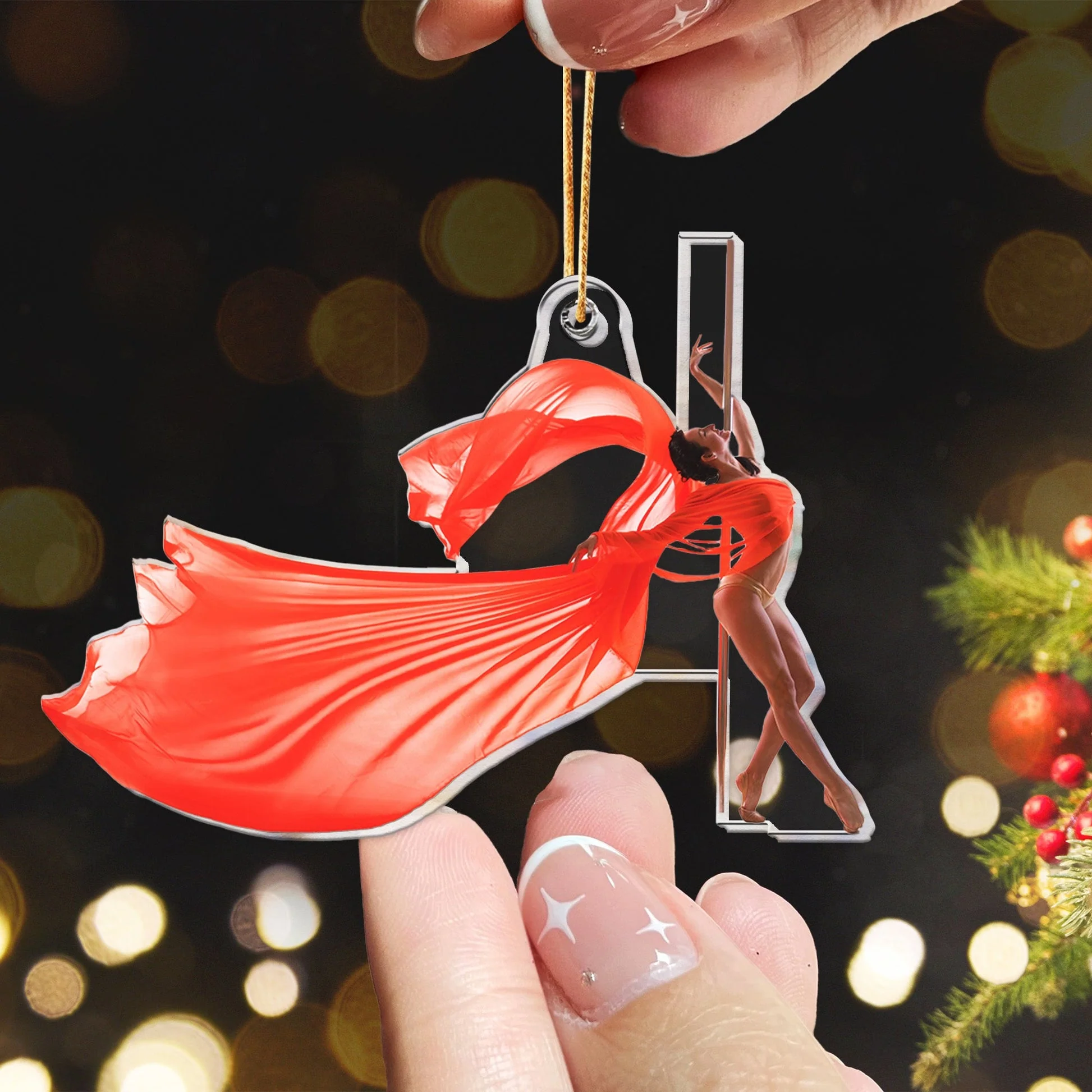 Custom Photo Christmas Gifts For Pole Dancers - Personalized Acrylic Photo Ornament - Image 2
