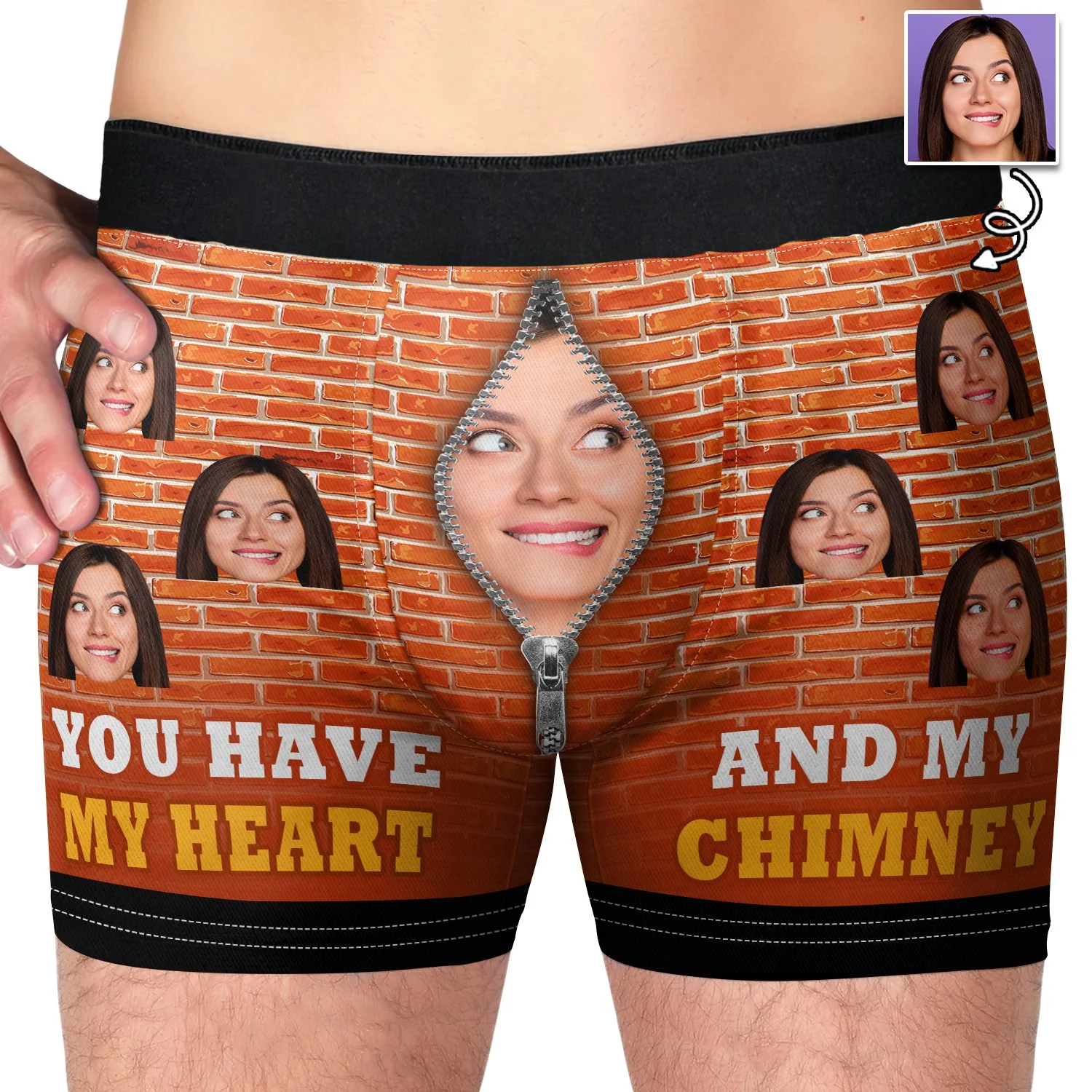 Custom Photo Couple You Have My Heart - Gift For Boyfriend, Husband, Anniversary - Funny Personalized Custom Boxer Briefs, Men's Boxers