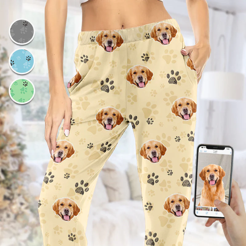 Custom Photo Custom Photo My Dog Thinks I'm Cool - Christmas Gift For Pet Owners, Pet Lovers - Personalized Pajama Pants NA94 - Image 2