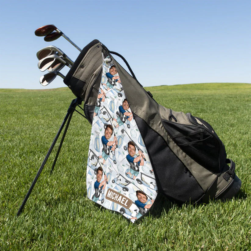 Custom Photo Dad Golf - Personalized Golf Towel - Gift For Dad, Grandpa, Golf Lovers - Image 2
