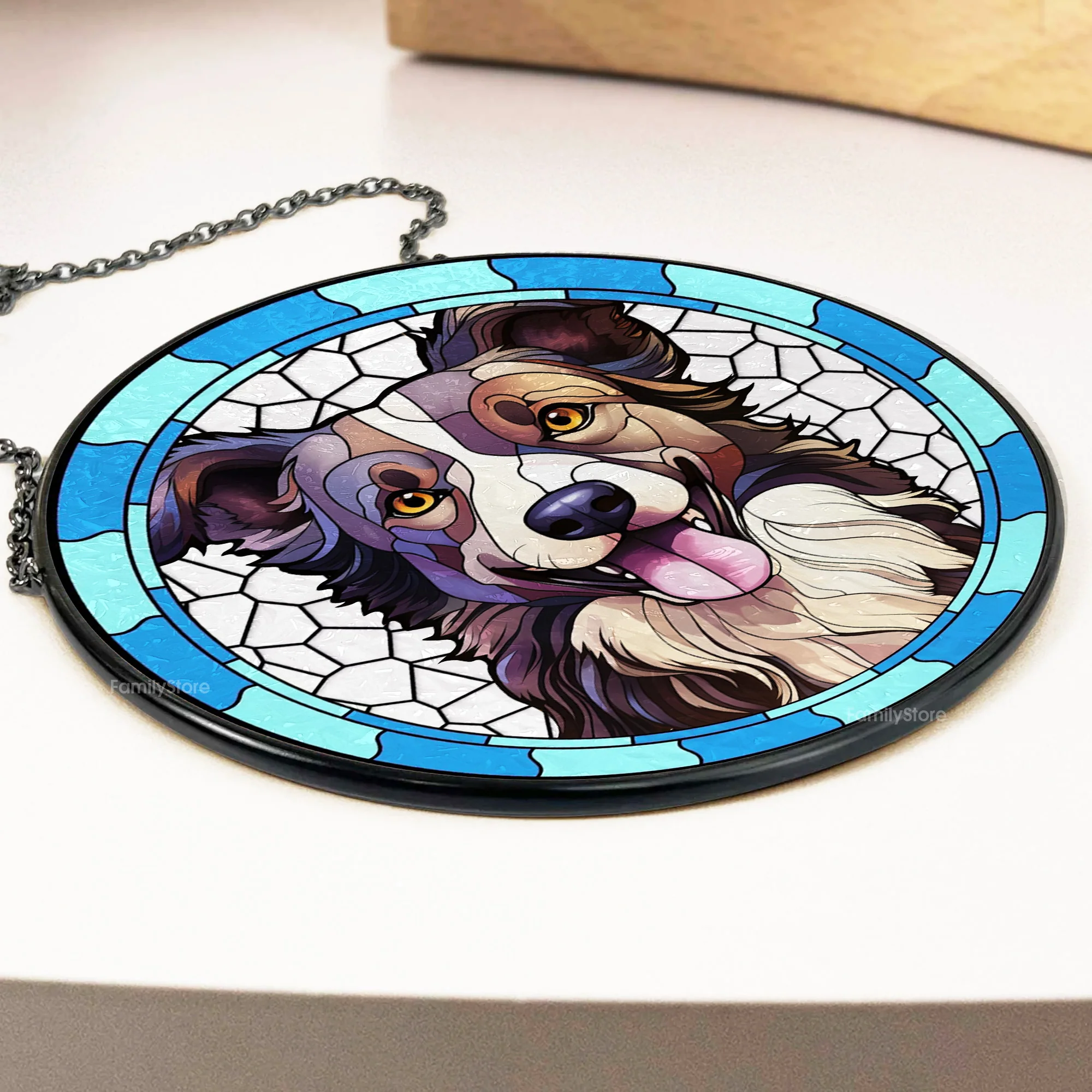 Custom Photo Dog Sympathy Gift For Pet Owners, Pet Lovers - Memorial Personalized Stained Glass Window Hanging Suncatcher - Image 4