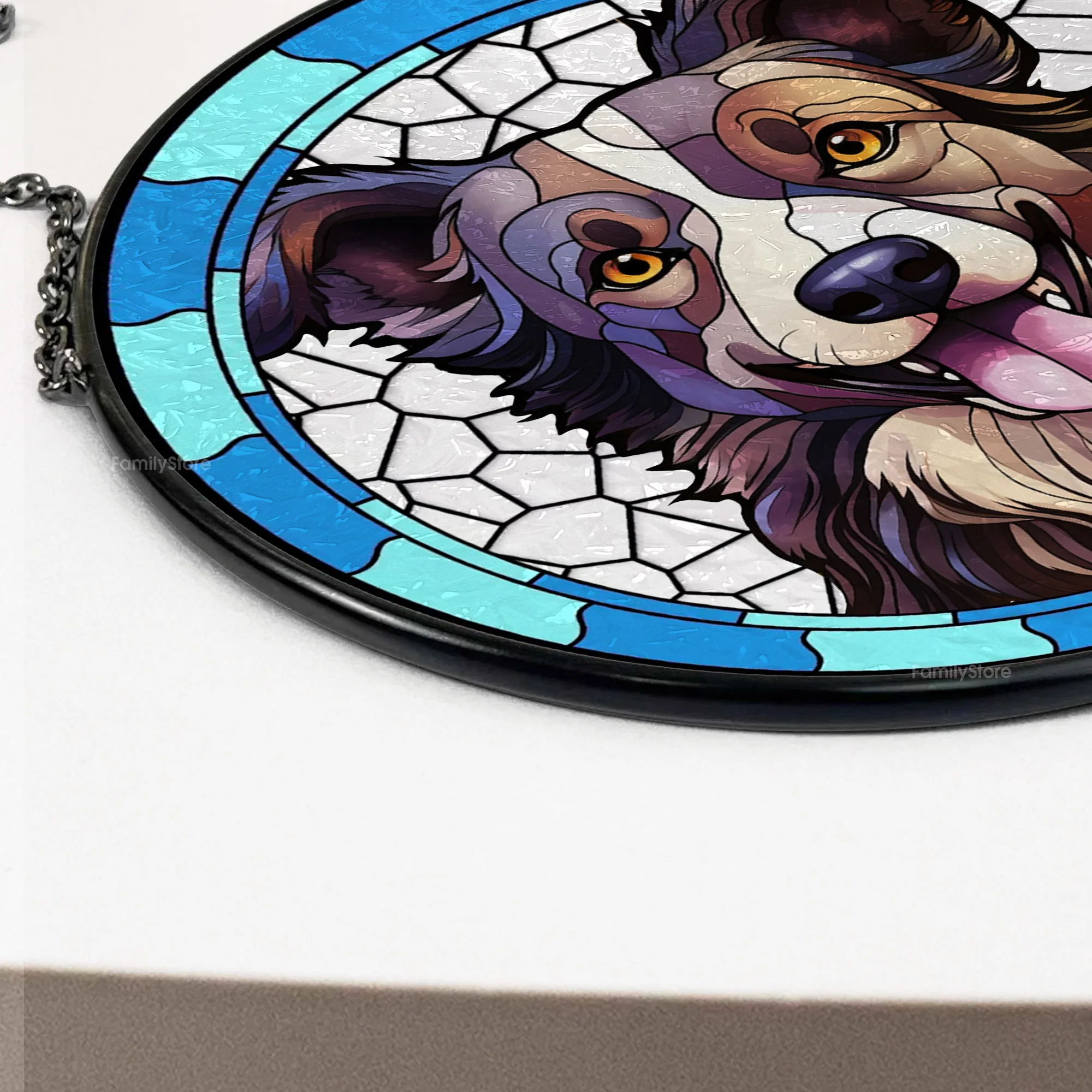 Custom Photo Dog Sympathy Gift For Pet Owners, Pet Lovers - Memorial Personalized Stained Glass Window Hanging Suncatcher - Image 5