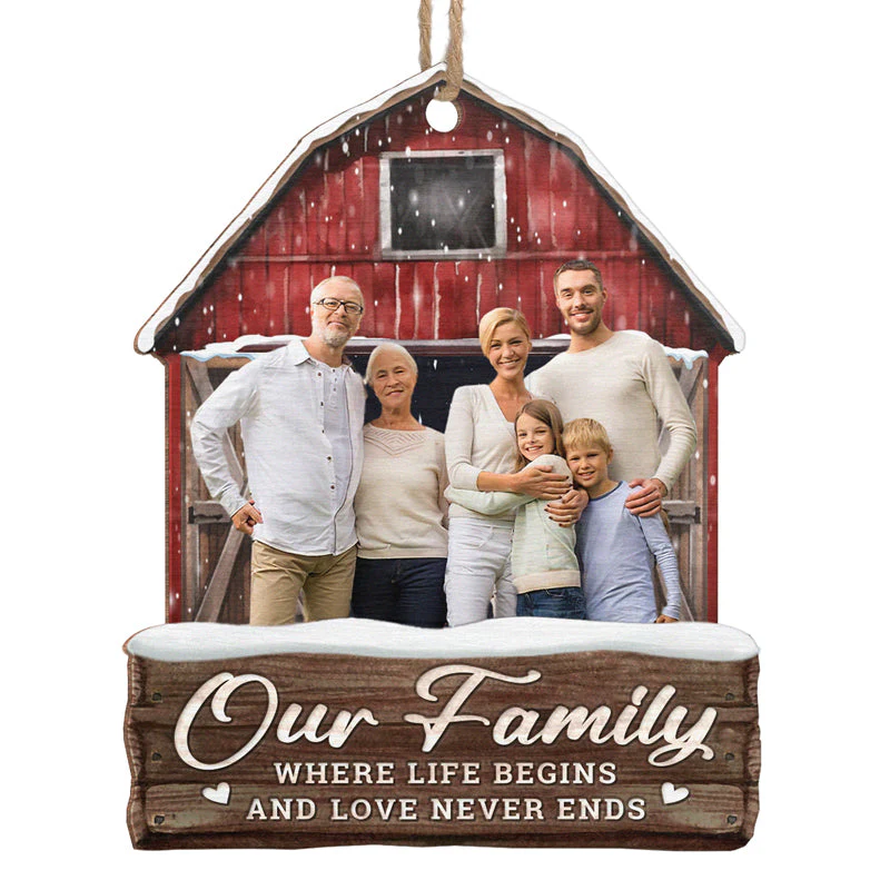 Custom Photo Enjoy The Christmas Season Together - Personalized Wood Ornament - Gift For Family Memmber - NH96 - Image 4
