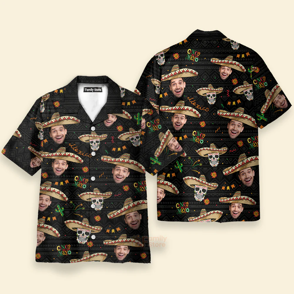 Custom Photo Face Cinco De Mayo Mexican - Personalized Hawaiian Shirt - Image 4