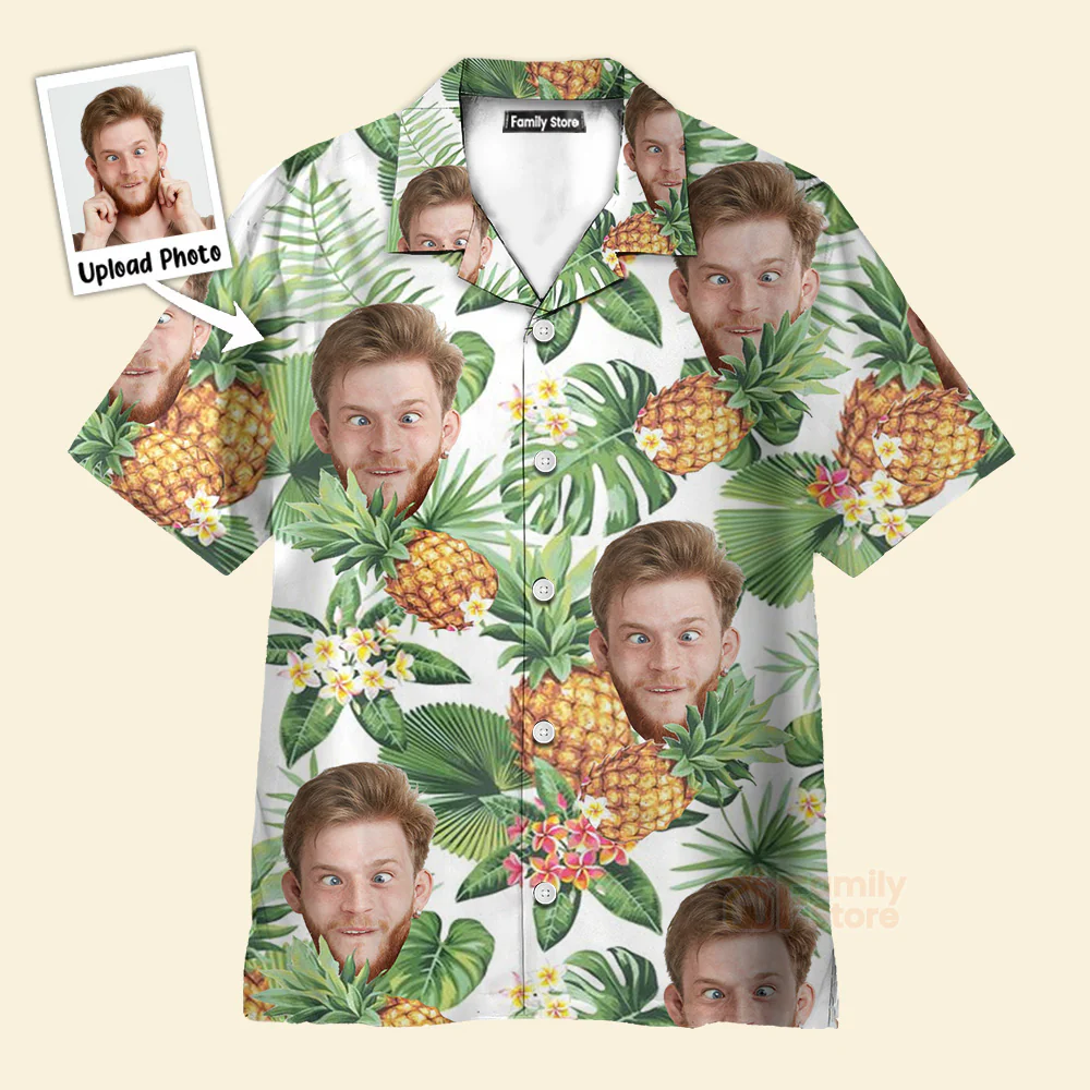 Custom Photo Face Hibiscus Flower Summer - Personalized Hawaiian Shirt - Image 3