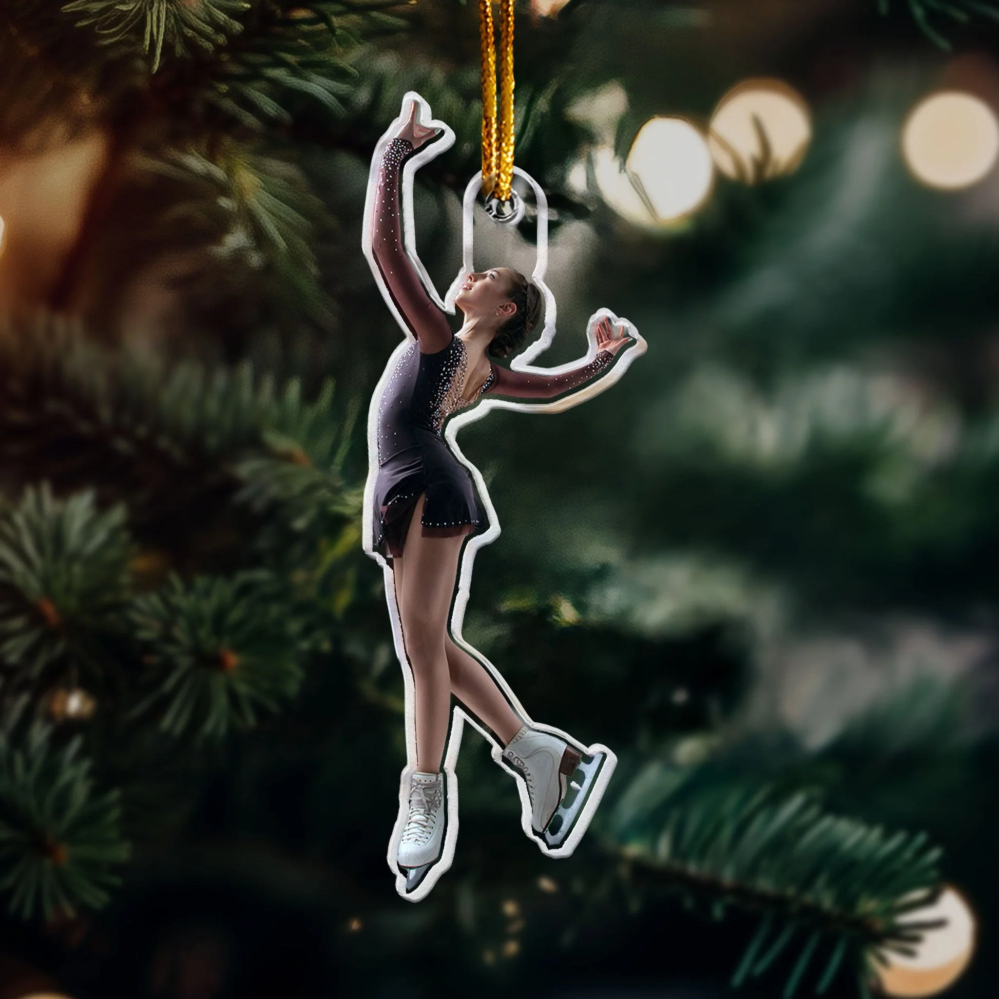 Custom Photo Figure Skating Gifts For Skaters - Personalized Acrylic Photo Ornament - Image 3
