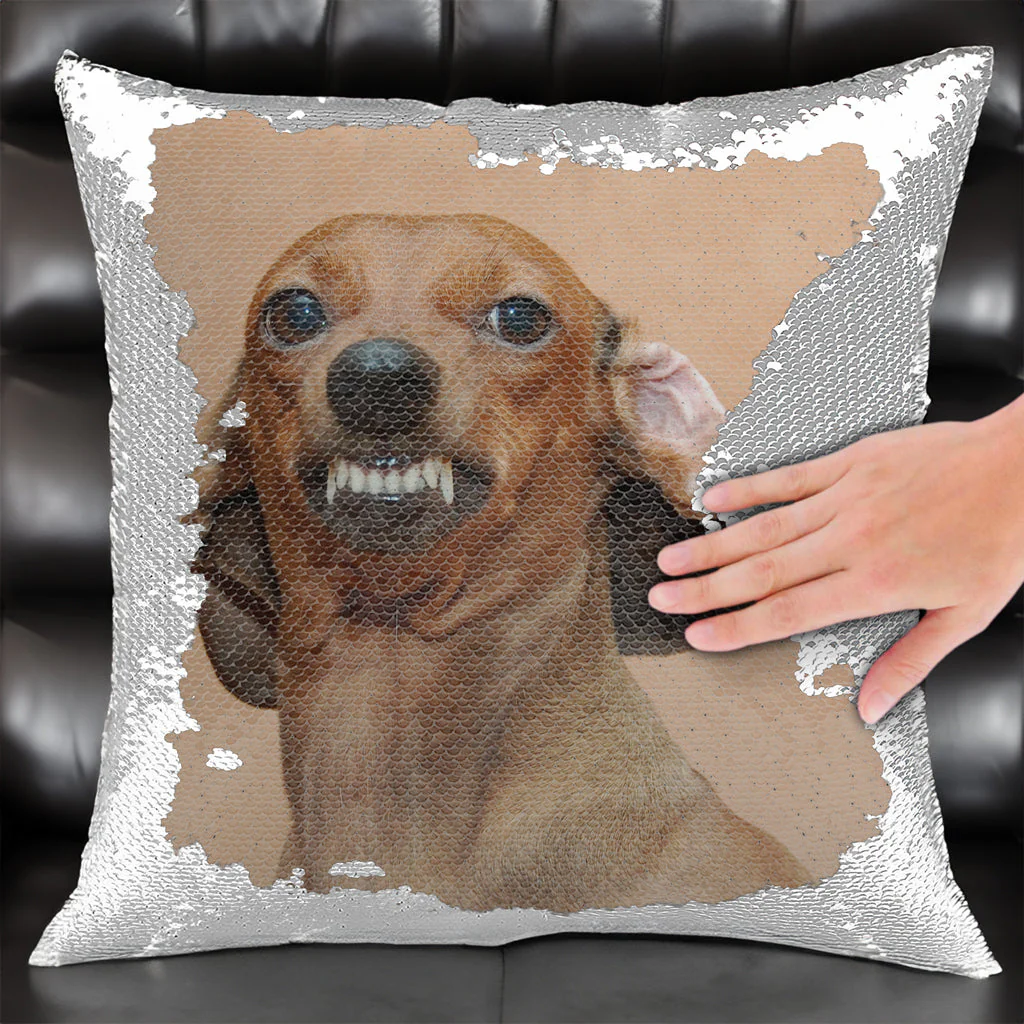 Custom Photo Funny Face -  Personalized Sequin Pillow - Funny Gift For Family Members, Pet Lovers, Friends, Couple, Husband Wife, Anniversary Gift NA94 - Image 2
