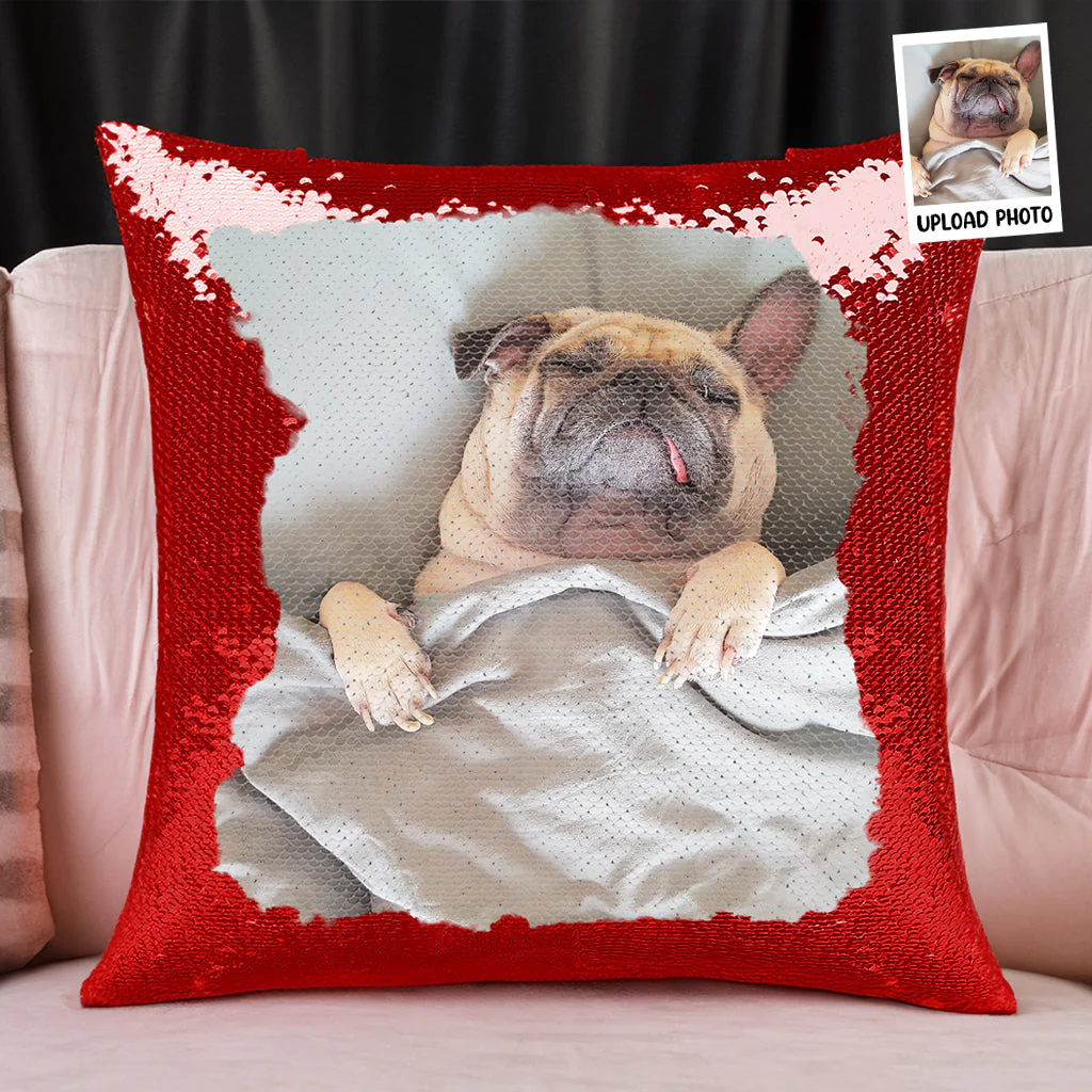 Custom Photo Funny Face -  Personalized Sequin Pillow - Funny Gift For Family Members, Pet Lovers, Friends, Couple, Husband Wife, Anniversary Gift NA94 - Image 3