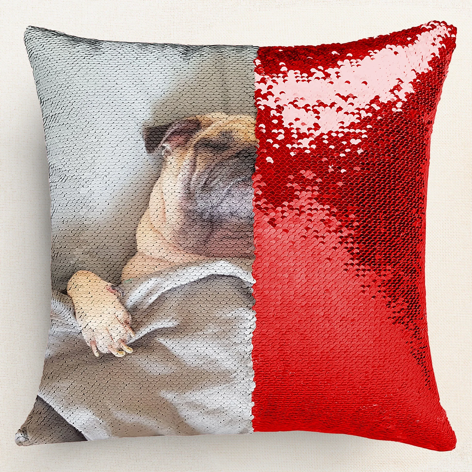Custom Photo Funny Face -  Personalized Sequin Pillow - Funny Gift For Family Members, Pet Lovers, Friends, Couple, Husband Wife, Anniversary Gift NA94 - Image 4