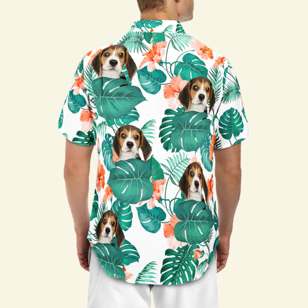 Custom Photo Funny Family Pet Face  - Gift For Pet Lovers - Personalized Hawaiian Shirt - Image 3