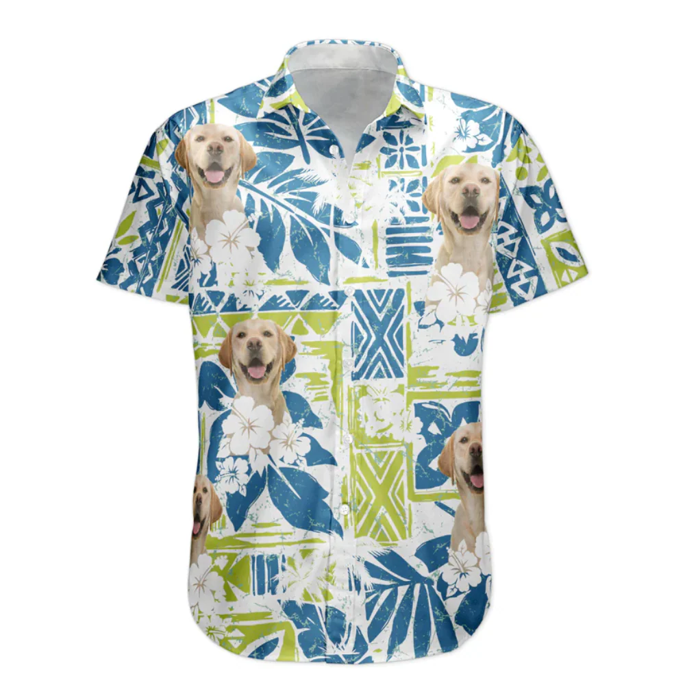 Custom Photo Funny Pet Family Friends Summer Tiki Bar - Gift For Dog Lovers - Personalized Hawaiian Shirt - Image 3