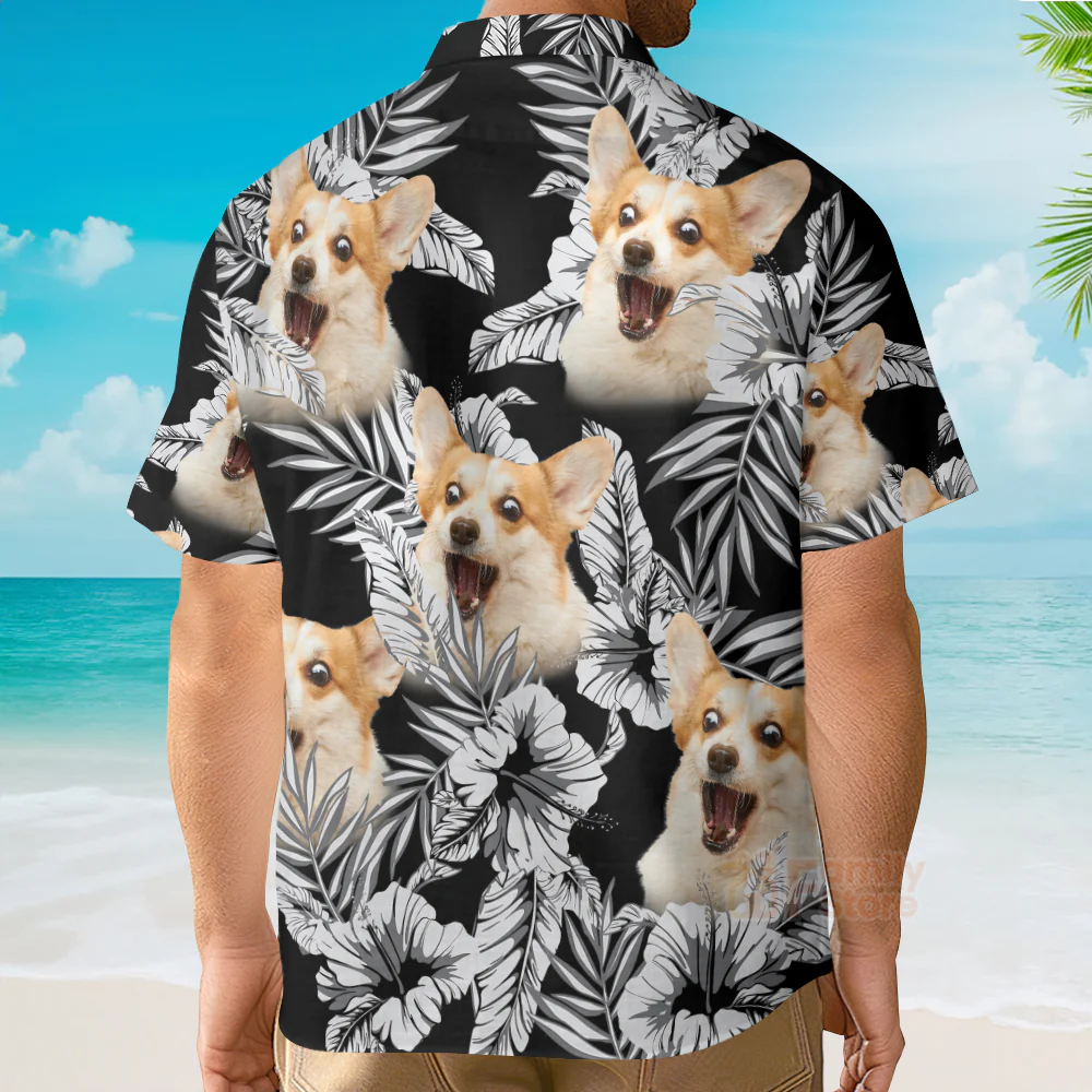 Custom Photo German Shepherd Flower Hawaiian Shirt - PN303141Lb - Image 4