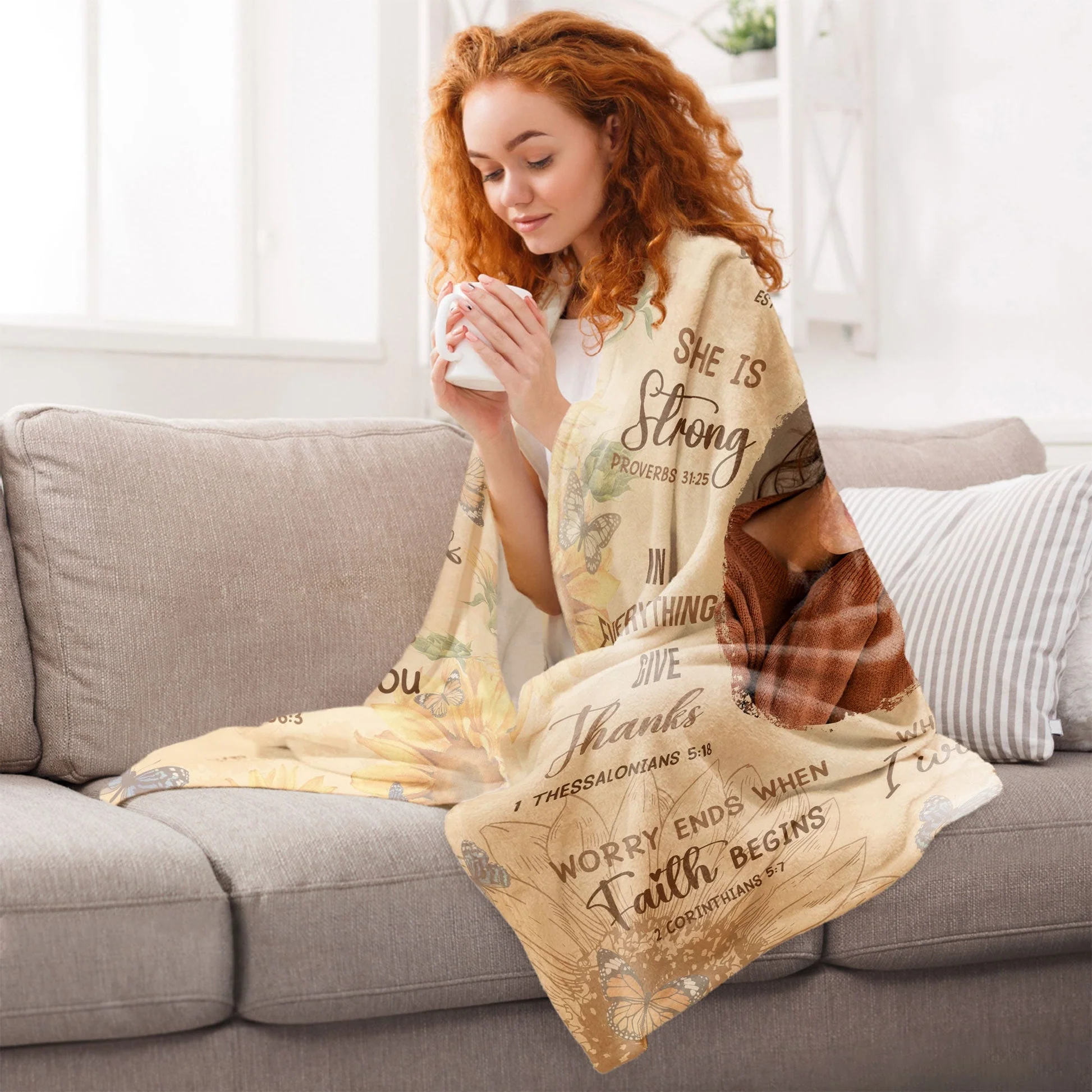 Custom Photo God Says You Are Christian Bible Verse - Personalized Blanket - Gift For Black Women | HD95 - Image 3