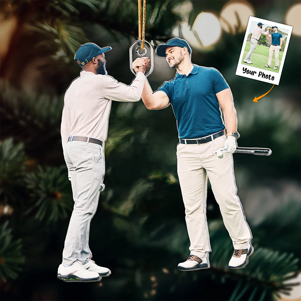 Custom Photo Golf Players Christmas Ornament For Golf Lovers - Personalized Golf Photo Ornament - Image 3
