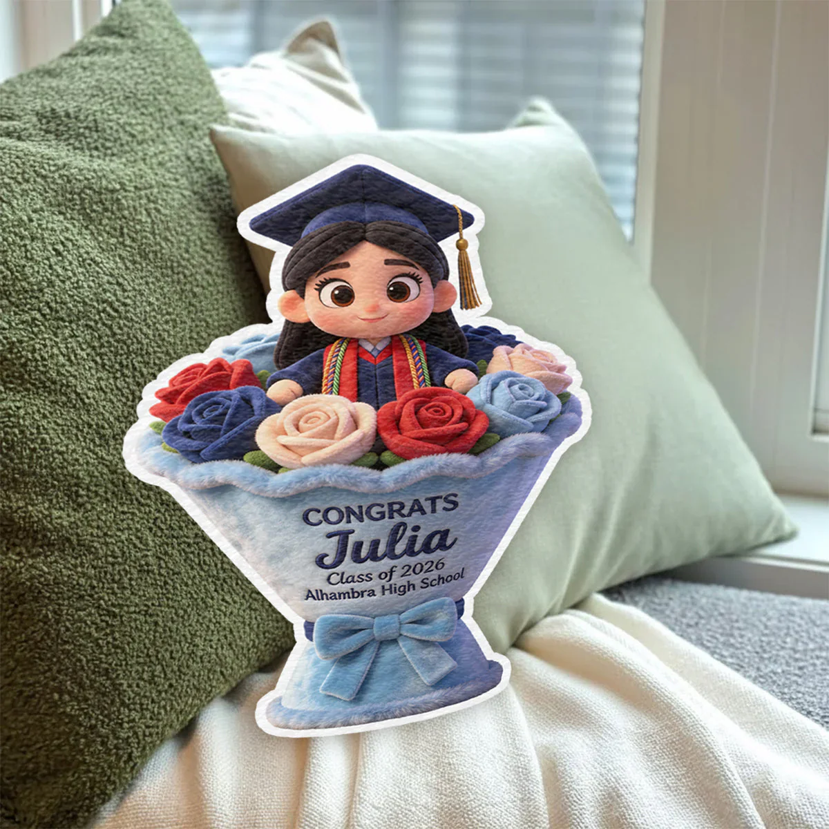 Custom Photo Graduation Flower - Personalized Custom Shaped Pillow - Gift For Graduates - Image 5