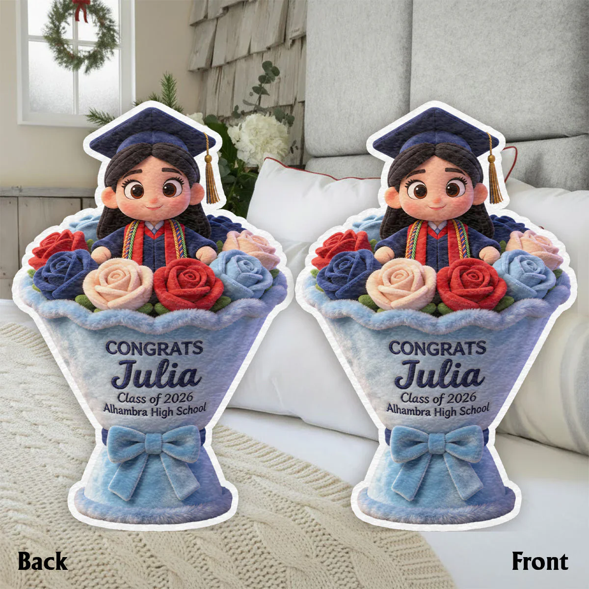 Custom Photo Graduation Flower - Personalized Custom Shaped Pillow - Gift For Graduates - Image 6