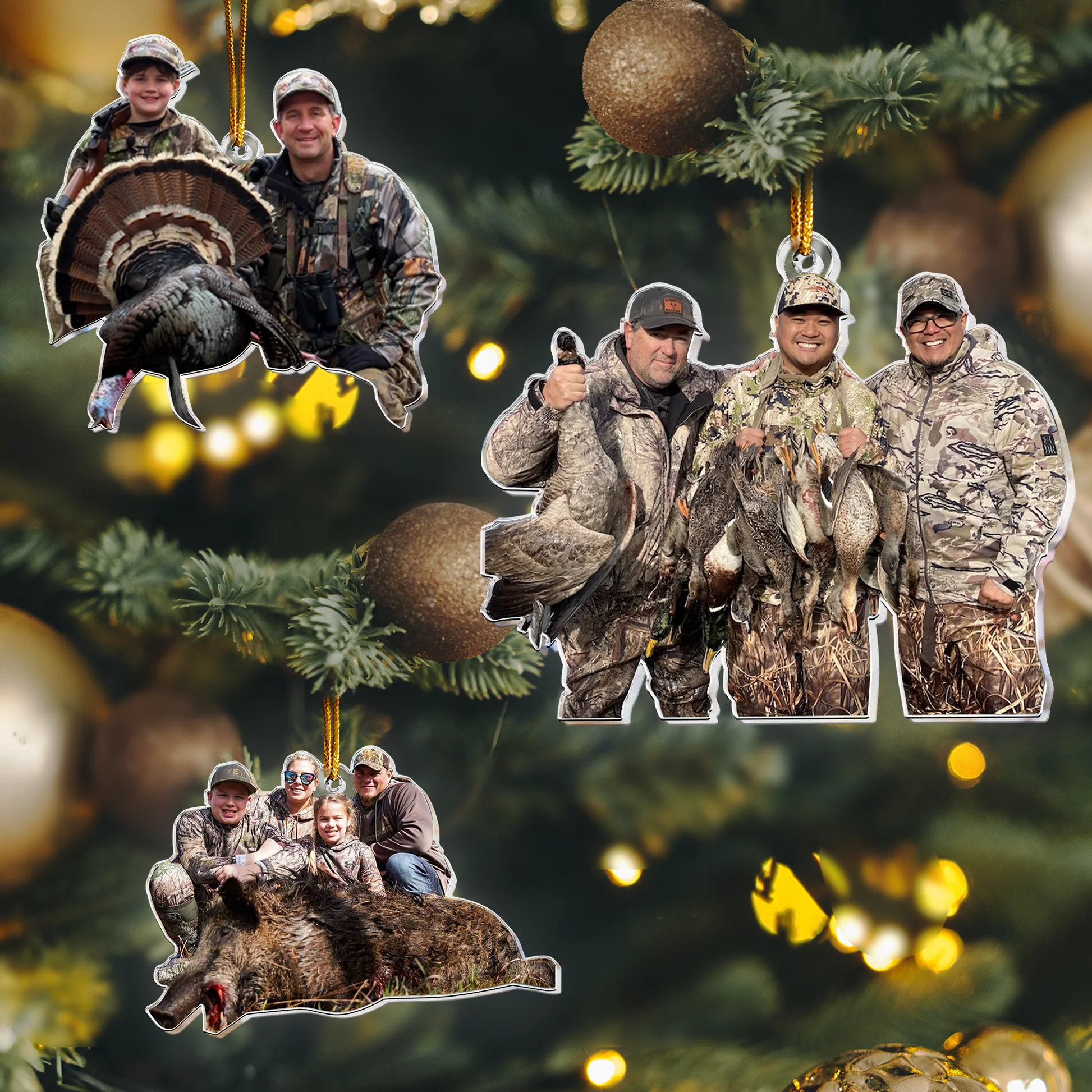 Custom Photo Hunting Trophy Deer Turkey Hog - Personalized Acrylic Photo Ornament - Image 2