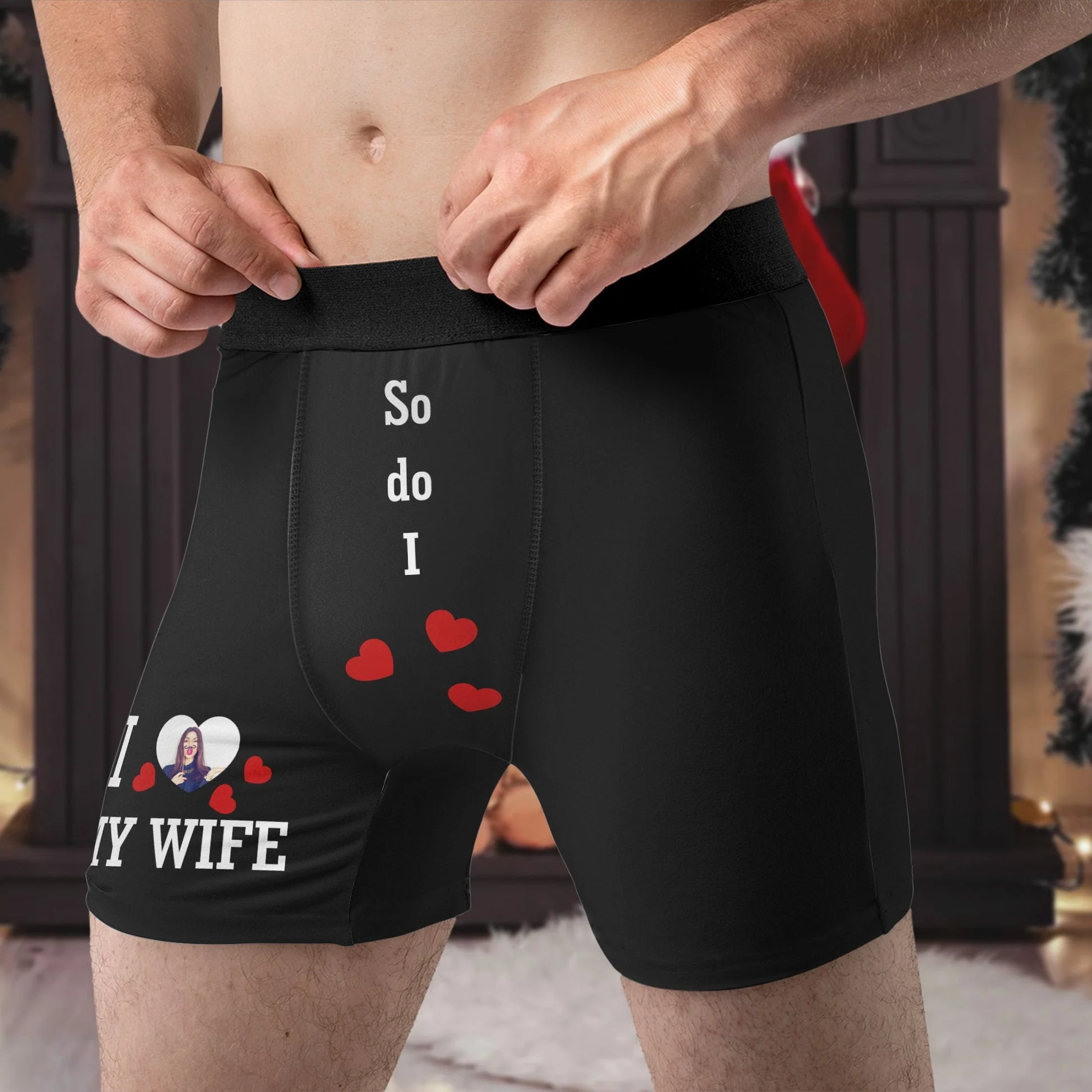 Custom Photo I Love My Wife... So Do I - Gift For Boyfriend, Husband, Anniversary - Funny Personalized Custom Boxer Briefs, Men's Boxers NH96 - Image 3