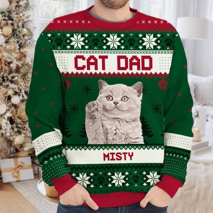 Custom Photo I'm A Cat Mum - Personalized Ugly Sweater - Gift For Cat Lover, Cat Mom, Cat Dad - NH96 - Image 4