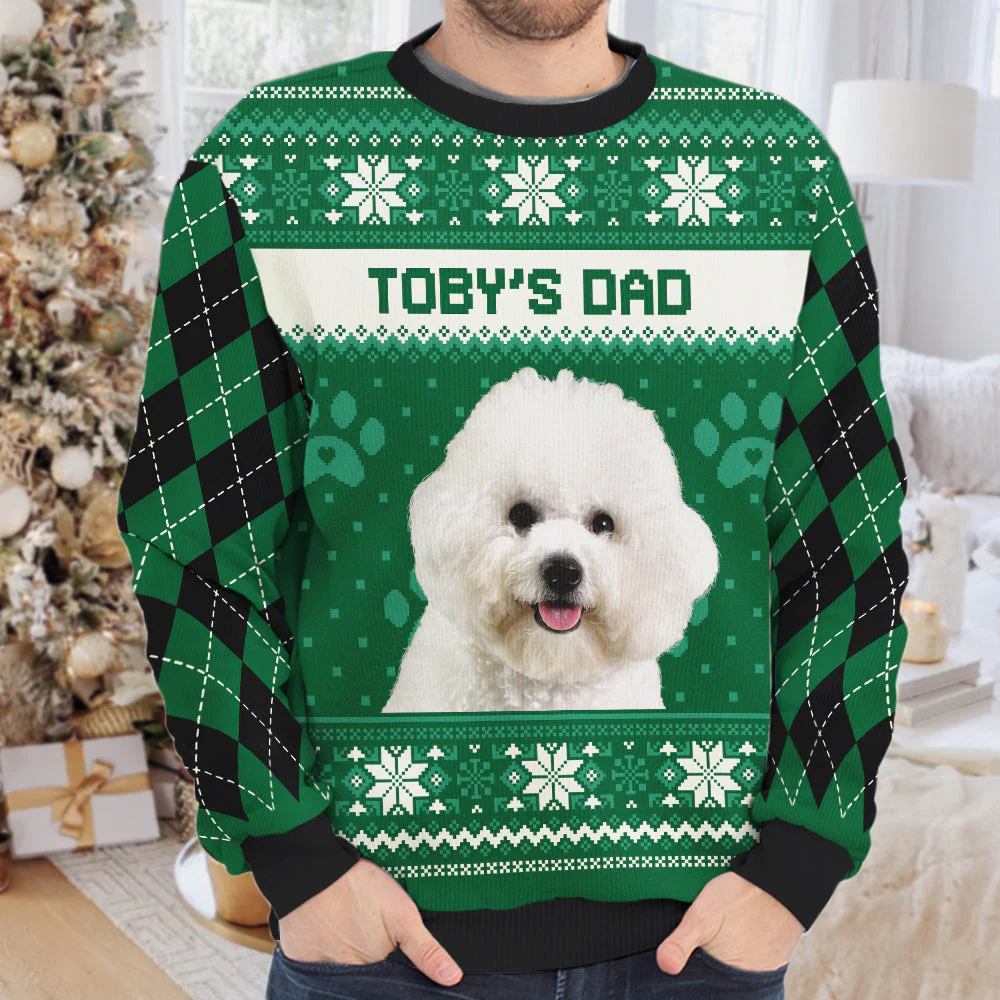 Custom Photo I'm A Dog Mom - Personalized Ugly Sweater - Gift For Dog Lover, Dog Mom, Dog Dad NH96 - Image 3