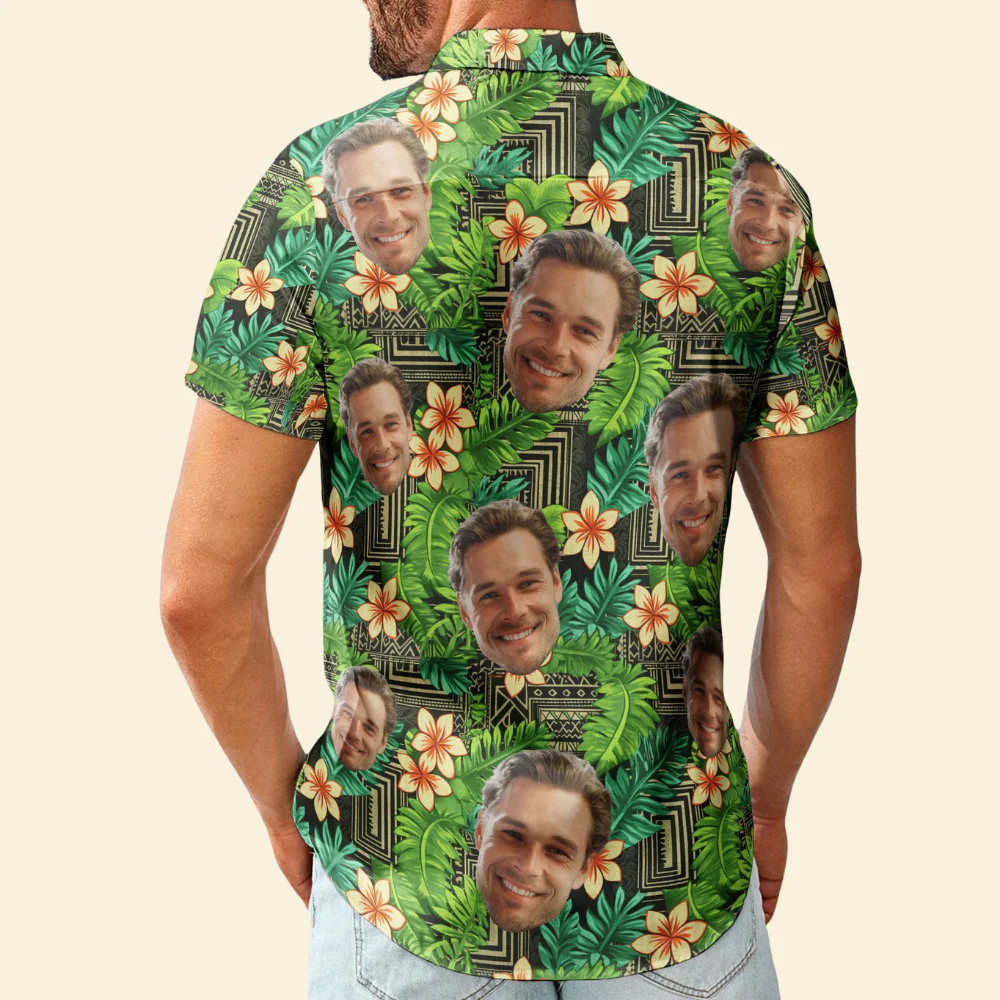 Custom Photo Kapa Pattern Tropical Aloha - Personalized Hawaiian Shirt - Image 2