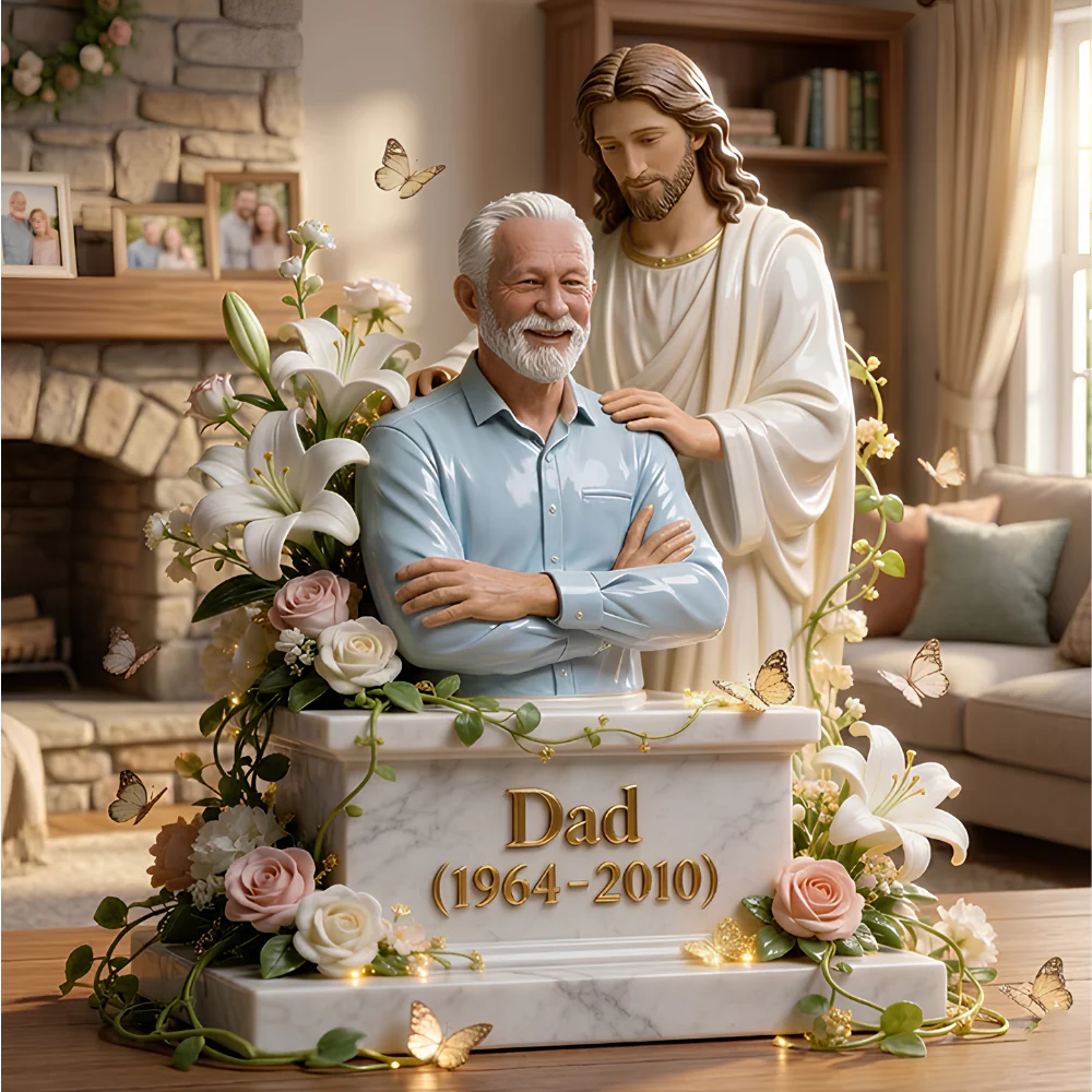 Custom Photo Memorial With God - Personalized Shape Acrylic Plaque - Memorial Gift For Lost Of Loved Ones