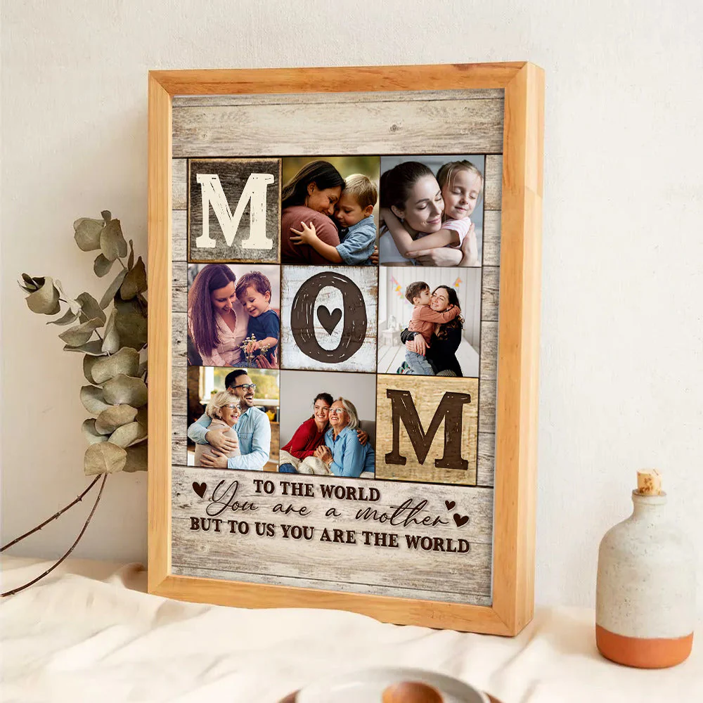 Custom Photo Mom You Are The World  - Personalized Poster Canvas - Gifts For Mom
