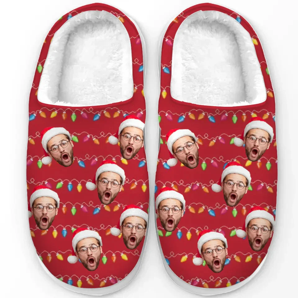 Custom Photo My Favorite Color Is Christmas Lights - Personalized Slippers - Christmas Gift For Family Members NA94 - Image 2