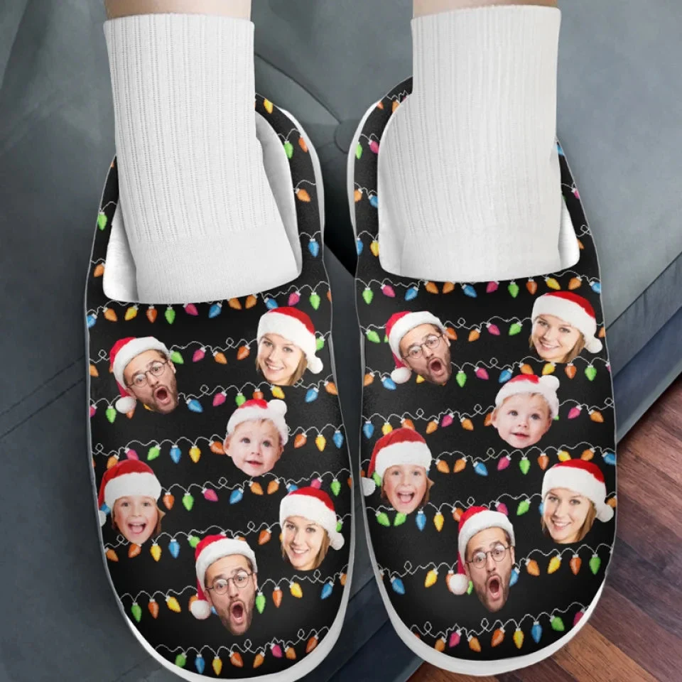 Custom Photo My Favorite Color Is Christmas Lights - Personalized Slippers - Christmas Gift For Family Members NA94 - Image 3