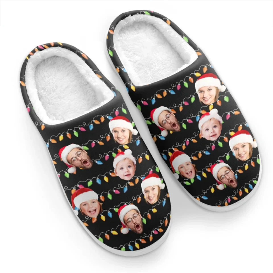 Custom Photo My Favorite Color Is Christmas Lights - Personalized Slippers - Christmas Gift For Family Members NA94 - Image 4