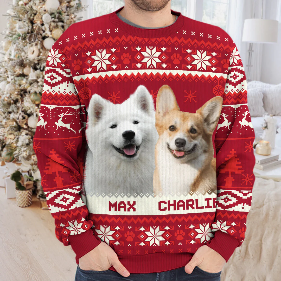 Custom Photo My Heart Is In Your Paws - Personalized Ugly Sweater - Christmas Gift For Pet Owners, Pet Lovers - NH96 - Image 3